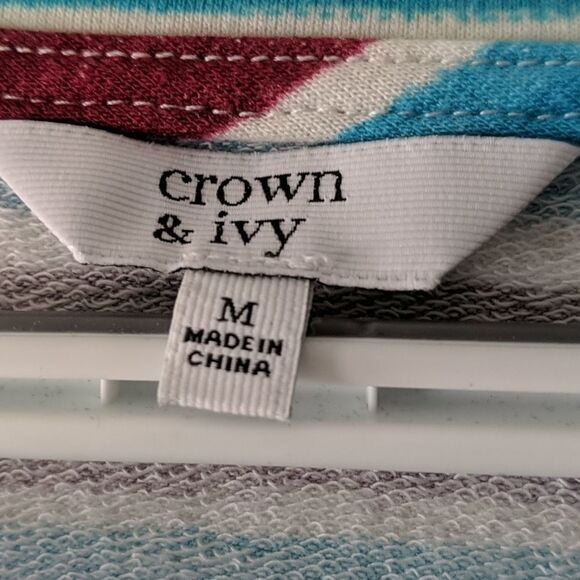 Crown & Ivy striped top Sz M NWT - Picture 5 of 6
